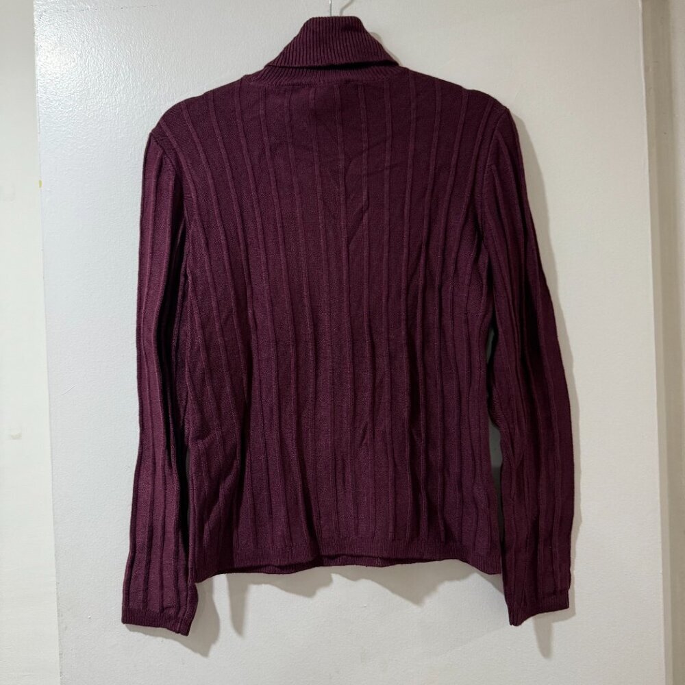 🏷 *NWT* Ann Taylor Ribbed Turtleneck Sweater – Burgundy | Size M | 🍷 - Picture 9 of 10